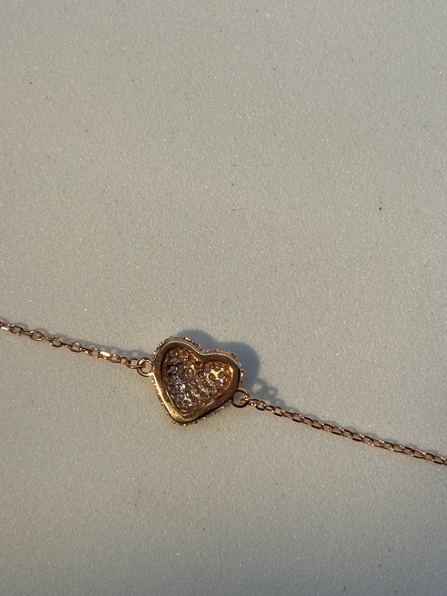 Pave Studded Zircons Heart Bracelet 925 Silver, Rose Gold plated - Eva silver jewellery